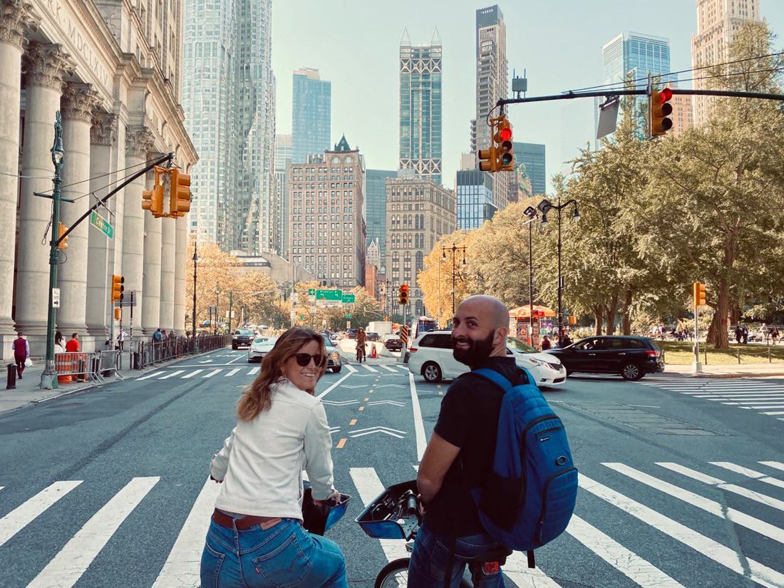 Greta e Andrea in bicicletta a New York